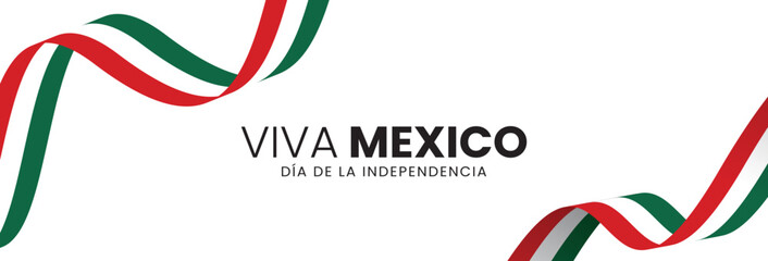 Viva Mexico. Mexico Independence Day banner. September 16th. Mexican holiday background. Vector illustration