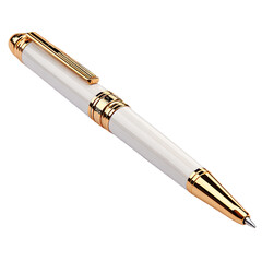 Naklejka premium White Pen with Gold Accents