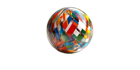 Globe Pin Bright Isolated on Transparent Background