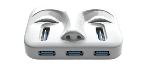 Multi Port USB Hub Isolated on Transparent Background