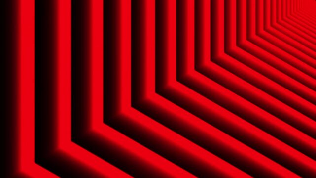 Abstract red geometric shapes moving in a futuristic backgorund