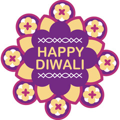 Flat Style Deepavali Mandala with 