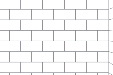 Brick-style horizontal tile layout with grout on wall in neutral gray tones