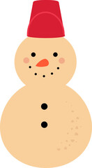 Holiday Beach Snowman flat vector Illustration Design.
Summer Christmas Sand Snowmen cartoon.  
Christmas sand snowman isolated.
Transparent background.