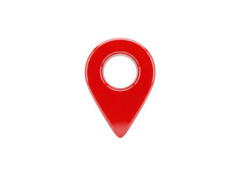 3d icon of red location pin icon isolated on transparent background