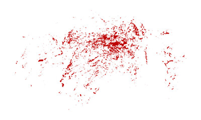 Red Grunge Splatter Texture on White Background.
