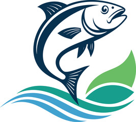 Fish Icon Logo Vector Illustration – Minimalist Seafood Symbol, Marine Animal Design, Fishing Badge, Ocean Creature Graphic, Simple Modern Silhouette for Branding and Identity

