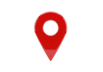 3d icon of red location pin isolated on transparent background
