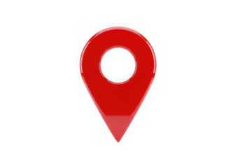 3d icon of red location pin isolated on transparent background
