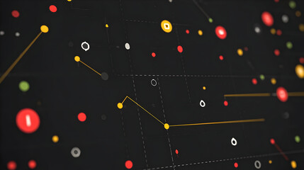 grid with colorful signal bursts and glitch-inspired synthetic shapes