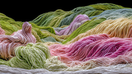 landscape showing chaotic signal flow, modular tech clusters, and organic coding