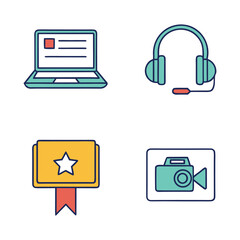 
Remote Learning and Multimedia Icons