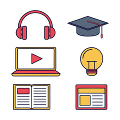 
Learning and Online Education Icons