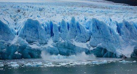 Glacier Calving: Dramatic Ice Fall into Turquoise Waters