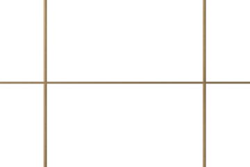 Wooden beige tile with narrow grout lines forming simple plus cross shape on transparent background