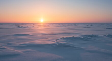 Fototapeta premium Arctic Sunrise: Snowscape at Dawn