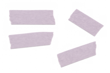 Light purple masking tape fragments layering over transparent surface, offering minimalist graphic design element with textural color accent and creative visual interest