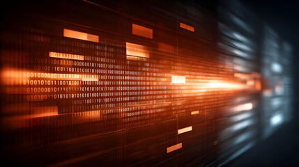 AI background with interwoven binary code streams and abstract electronic fragments