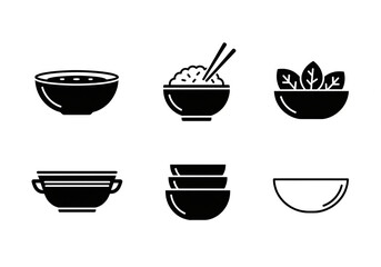 Bowls and Dishes Vector Illustration