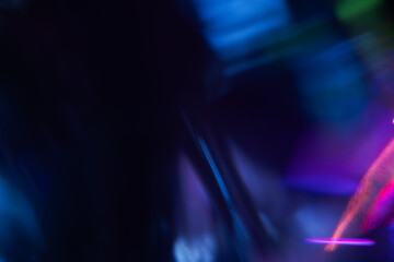 Blur neon light. Lens flare overlay. Bokeh fluorescent flash gleam.