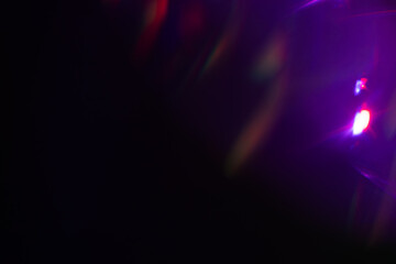 Blurred Light painting one exposure in camera. light glares with a spectral gradient on a dark background.