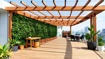Futuristic AI-designed terrace with organic shapes and smart materials