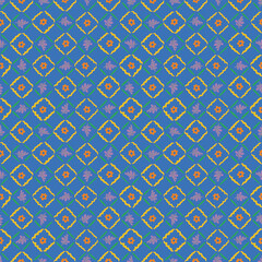 Seamless floral pattern flowers and green leave. Flower background and diamond pattern. Fresh spring design perfect for textiles, wallpaper, stationery, gift wrap, and home decor.