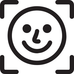 Fototapeta premium Minimalist Face Recognition Icon A Symbolic Representation of Modern Biometric Identification and Security Technology Depicting a Smiling Facial Profile