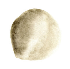 Brown watercolor stain with gradient. Watercolor cloud