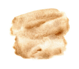 Brown watercolor stain with gradient. Watercolor cloud