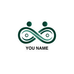 Infinity Collaboration People Icon – Unity and Partnership Symbol in Modern Style