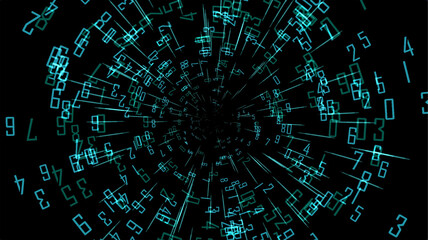 Abstract binary numbers tunnel background