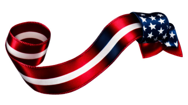 Red, white, and blue star striped celebration ribbon