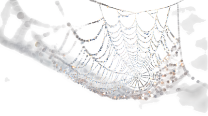 spider web with dew drops