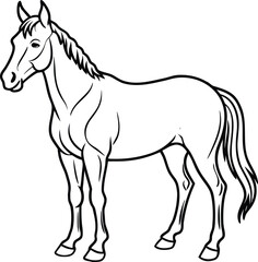 Black silhouette vector illustration of a running horse