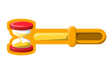 Time bar game icon vector isolated. Mobile app design element, hourglass. Time indicator for video game interface. Timer bar.