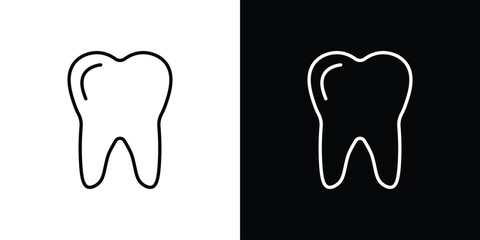 Tooth icon. editable stroke web icons