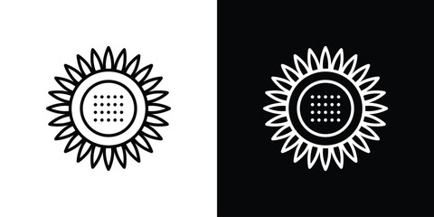 Fototapeta premium Sunflower icon. editable stroke web icons