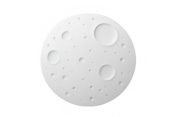 Lunar surface featuring stark white moon, revealing textured craters against transparent backdrop