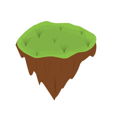 Illustration of a floating island. Illustration of a floating island with a view of green grass and a lake