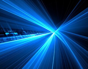 Abstract digital rays converging on a central point