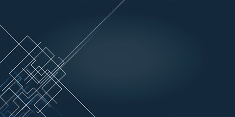 Abstract geometric background with a futuristic pattern of glowing lines connected by a central blue dot. A minimalist design for technology themes.