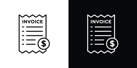 Invoice icon. editable stroke web icons