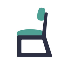 This modern chair features a sleek design with a defined shape and a comfortable cushion. Ideal for contemporary interiors in homes or offices, enhancing any decor style.