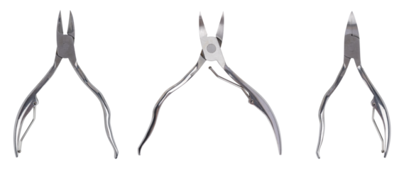 Set of Metal manicure nippers, isolated on a white background
