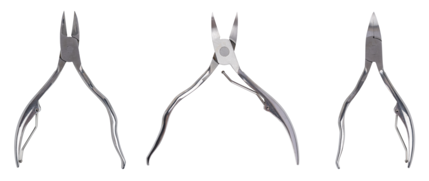 Set of Metal manicure nippers, isolated on a white background