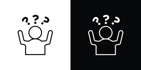 Curious human icon. editable stroke web icons