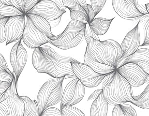 Abstract floral pattern, delicate line art