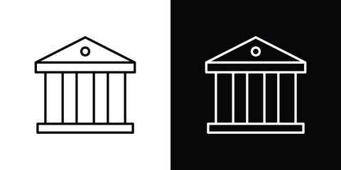 Courthouse icon. editable stroke web icons