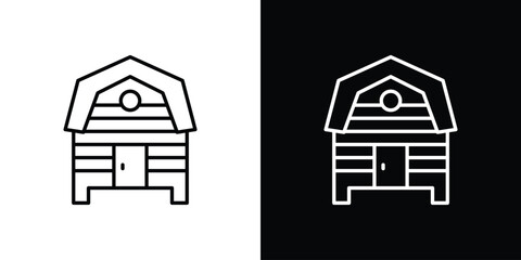 Chicken coop icon. editable stroke web icons © iconic